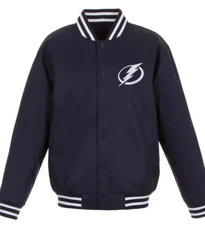 Navy Tampa Bay Lightning Front Hit Poly Twill Jacket