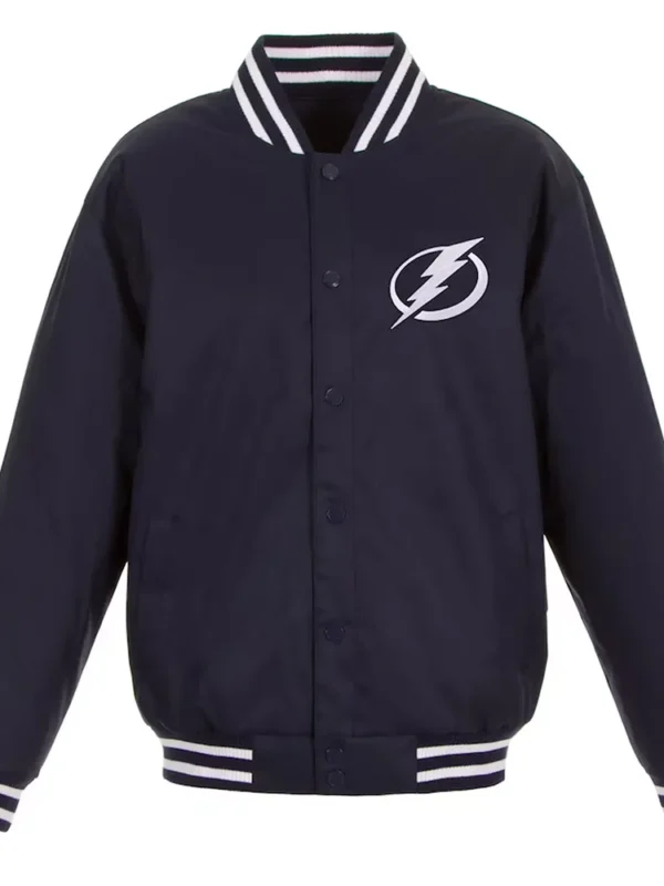 Navy Tampa Bay Lightning Front Hit Poly Twill Jacket