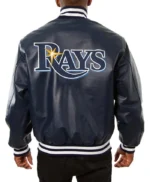 Tampa Bay Rays Navy Varsity Leather Jacket