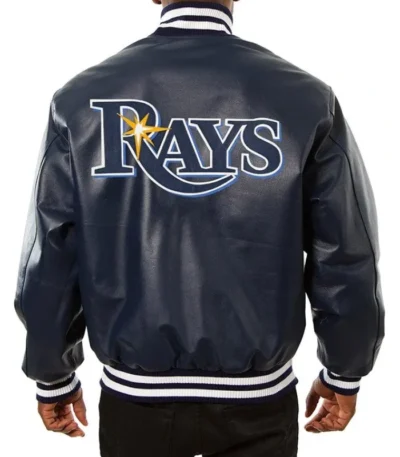 Tampa Bay Rays Navy Varsity Leather Jacket