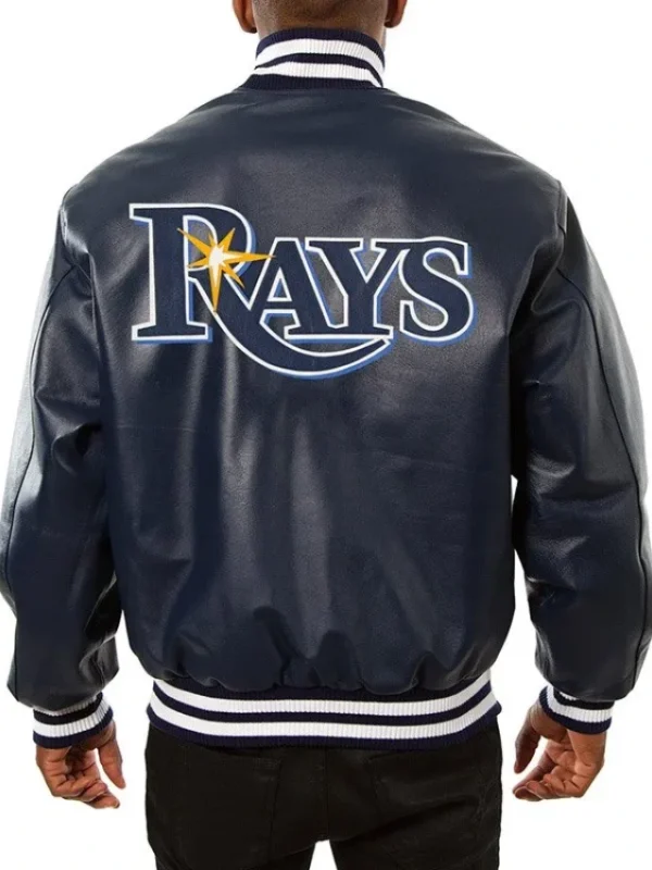 Tampa Bay Rays Navy Varsity Leather Jacket