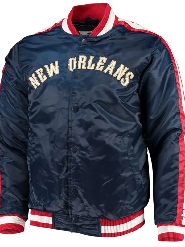 Navy The Offensive New Orleans Pelicans Satin Jacket