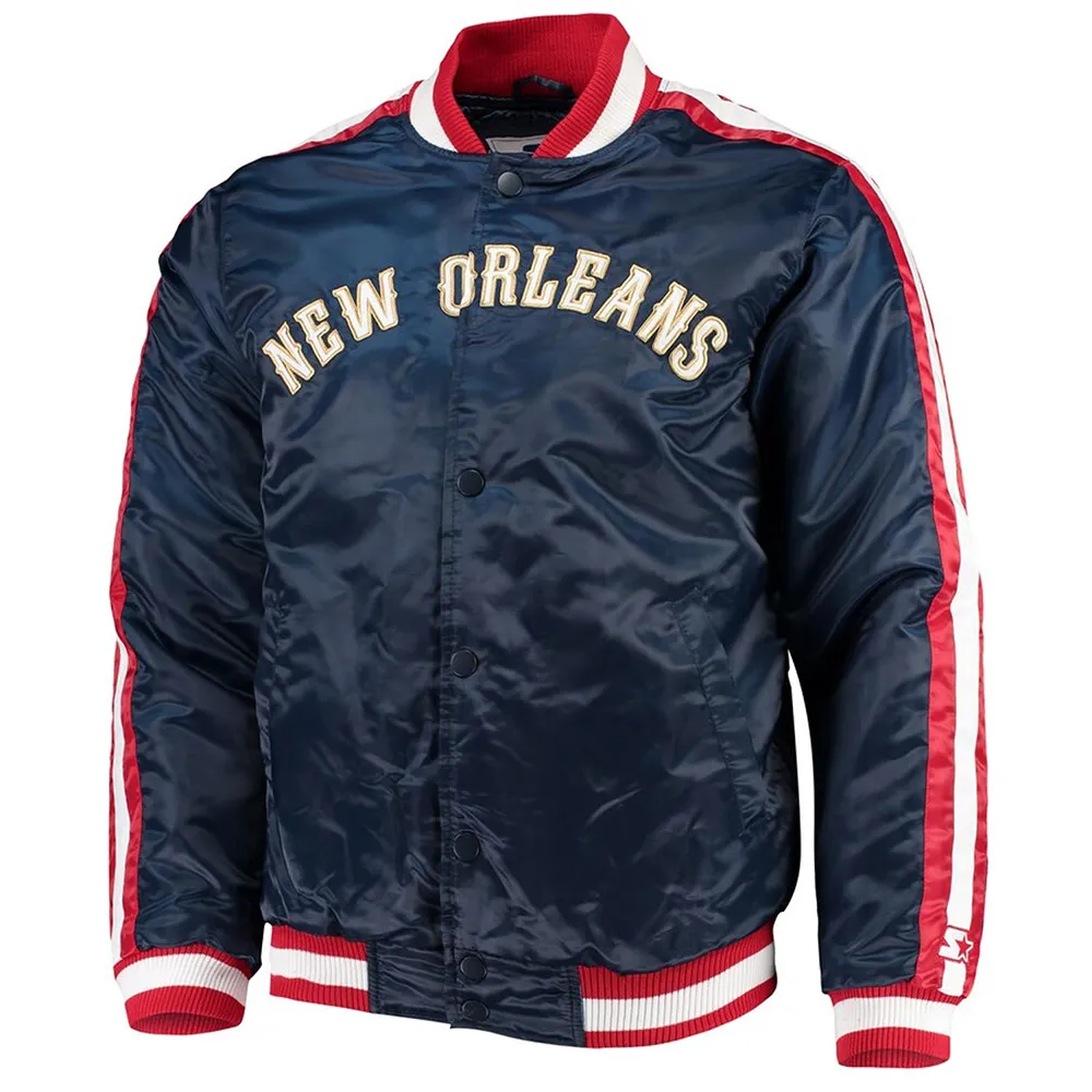 Navy The Offensive New Orleans Pelicans Satin Jacket Navy The Offensive New Orleans Pelicans Satin Jacket