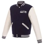 Navy-White Seattle Seahawks Varsity Jacket