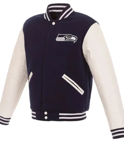 Navy-White Seattle Seahawks Varsity Jacket