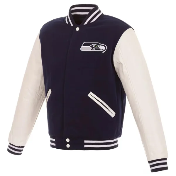 Navy-White Seattle Seahawks Varsity Jacket