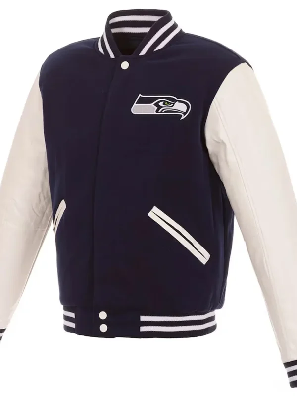 Navy-White Seattle Seahawks Varsity Jacket