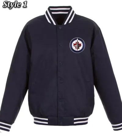 Navy Winnipeg Jets Front Hit Poly Twill Jacket