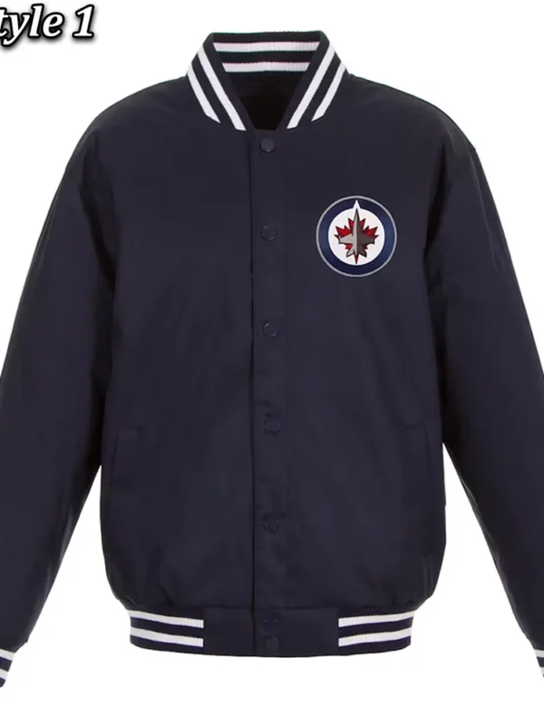 Navy Winnipeg Jets Front Hit Poly Twill Jacket