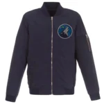 Navy/grey T-Wolves Lightweight Bomber Jacket
