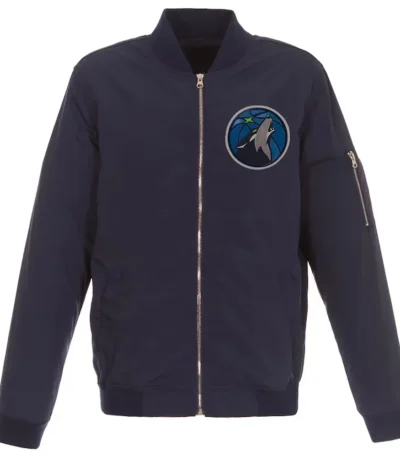 Navy/grey T-Wolves Lightweight Bomber Jacket