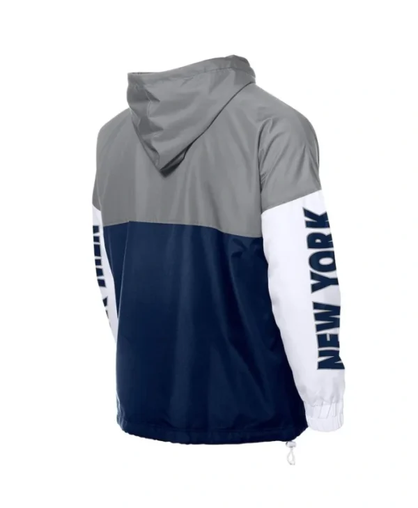 NY Yankees Color Block Navy/Gray Windbreaker Hoodie