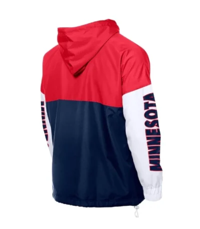 Navy/Red Minnesota Twins Color Block Windbreaker Hoodie