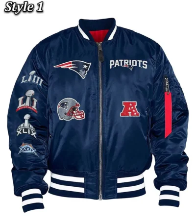 New England Patriots Blue Bomber Jacket