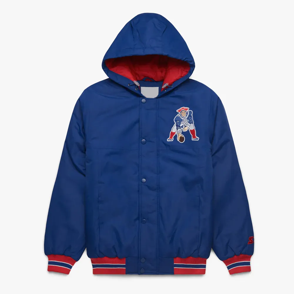 New England Patriots Blue Hooded Jacket New England Patriots Blue Hooded Jacket