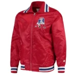 New England Patriots Captain Red Varsity Satin Jacket