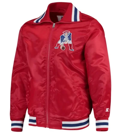 New England Patriots Captain Red Varsity Satin Jacket