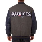 New England Patriots Charcoal and Blue Varsity Jacket