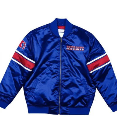 New England Patriots Classic Logo Royal Satin Jacket