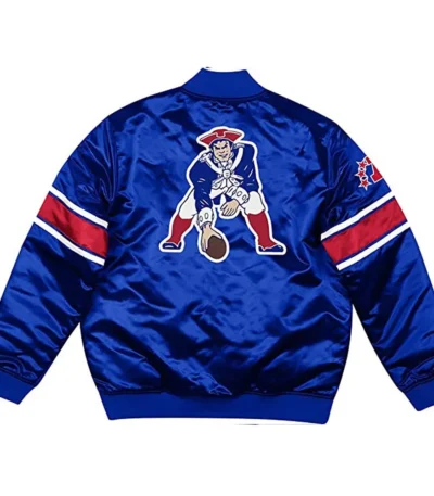 New England Patriots Classic Logo Royal Satin Jacket