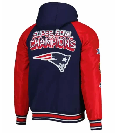 New England Patriots Defender Royal Hoodie Varsity Jacket