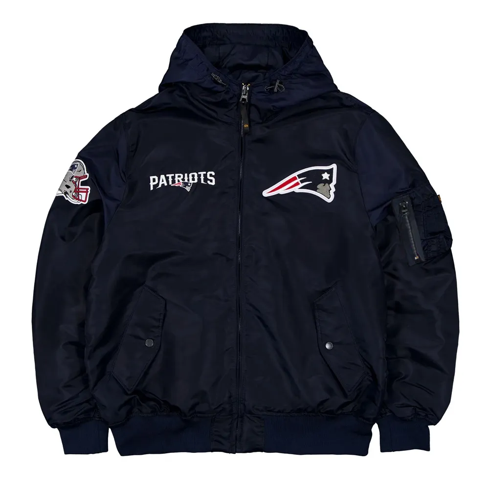 New England Patriots Historic L-2B Hooded Bomber Jacket New England Patriots Historic L-2B Hooded Bomber Jacket