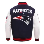 New England Patriots Mashup Rib Varsity Wool-Leather Jacket