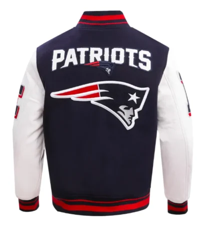 New England Patriots Mashup Rib Varsity Wool-Leather Jacket