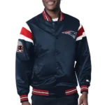 New England Patriots Midweight Navy Satin Jacket