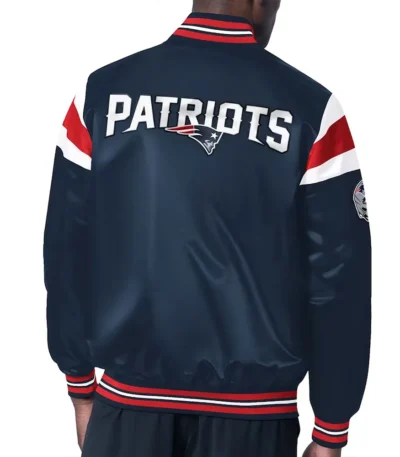 New England Patriots Midweight Navy Satin Jacket