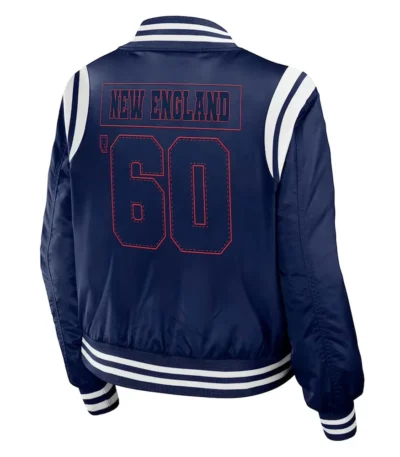 New England Patriots Navy Bomber Full-Zip Jacket