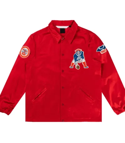 New England Patriots Red Satin Windbreaker