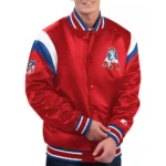 New England Patriots Shutout Throwback Red Satin Jacket