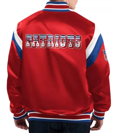New England Patriots Shutout Throwback Red Satin Jacket