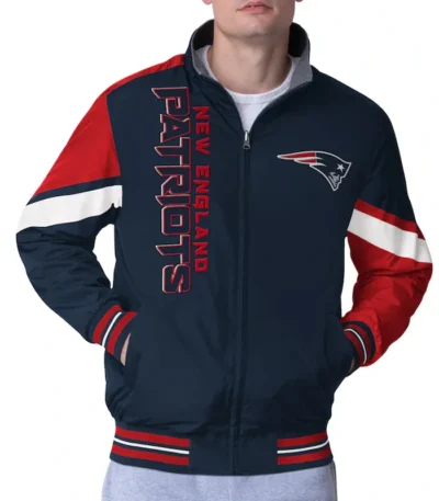 New England Patriots Strong Arm Navy Full-Zip Jacket