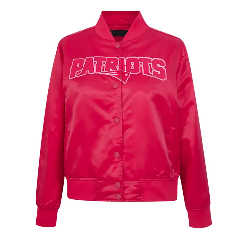 New England Patriots Triple Pink Satin Jacket New England Patriots Triple Pink Satin Jacket