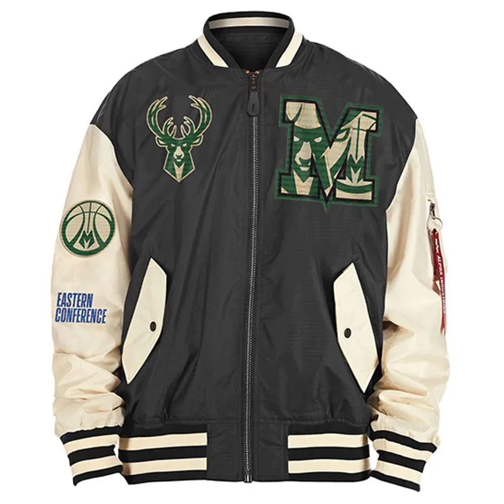 New Era Milwaukee Bucks Bomber Jacket New Era Milwaukee Bucks Bomber Jacket