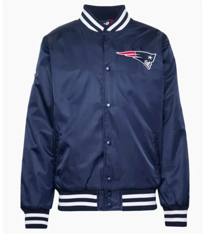 New Era New England Patriots Team Blue Satin Jacket