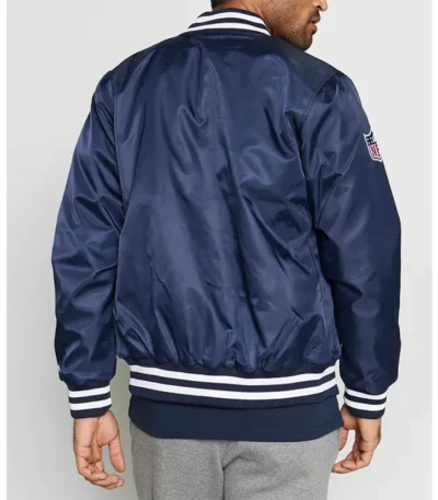New Era New England Patriots Team Blue Satin Jacket