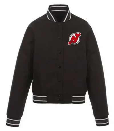 New Jersey Devils Front Hit Poly Twill Black Jacket