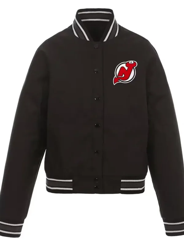 New Jersey Devils Front Hit Poly Twill Black Jacket