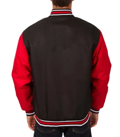 New Jersey Devils Front Hit Poly Twill Black and Red Jacket