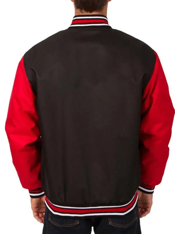 New Jersey Devils Front Hit Poly Twill Black and Red Jacket