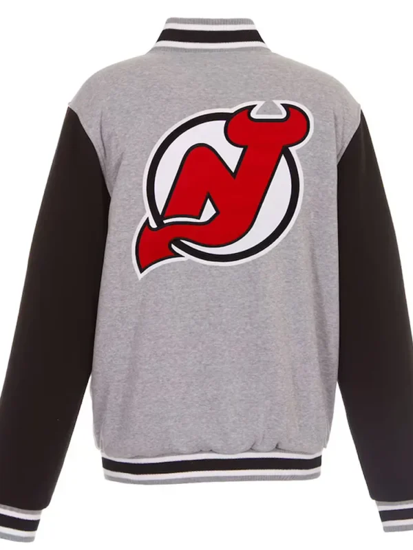 New Jersey Devils Gray and Black Varsity Wool Jacket