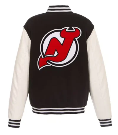 New Jersey Devils Varsity Black and White Jacket