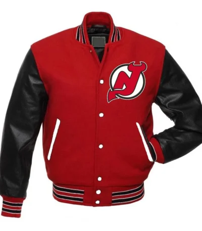 New Jersey Devils Varsity Red and Black Jacket