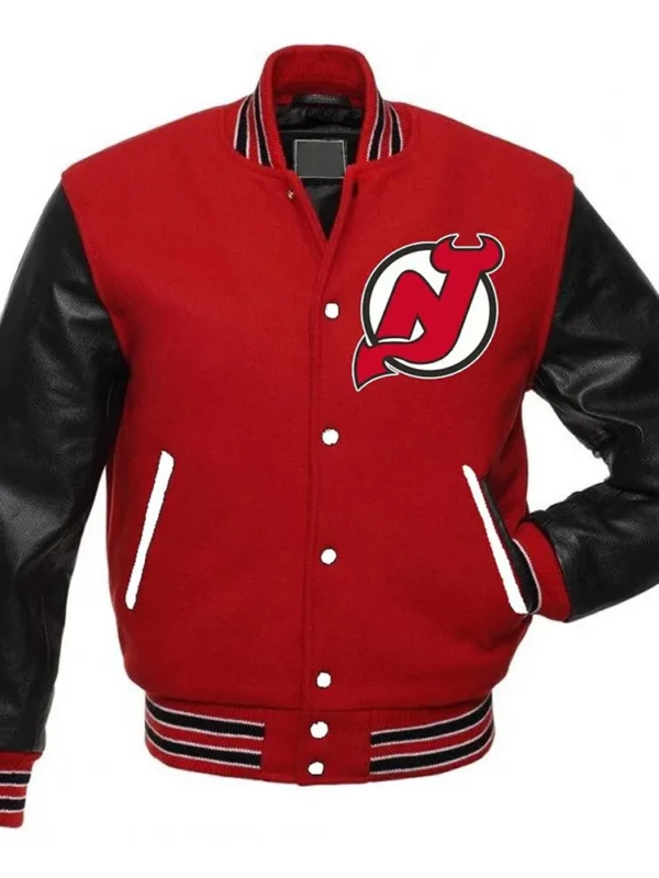 New Jersey Devils Varsity Red and Black Jacket