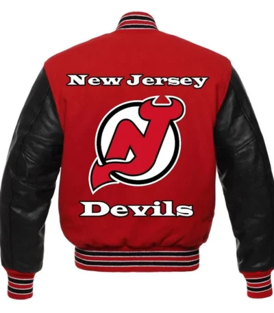 New Jersey Devils Varsity Red and Black Jacket