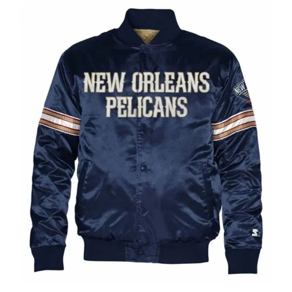 New Orleans Pelicans Blue Satin Jacket