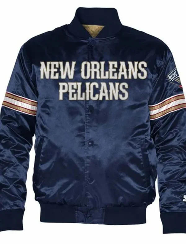 New Orleans Pelicans Blue Satin Jacket